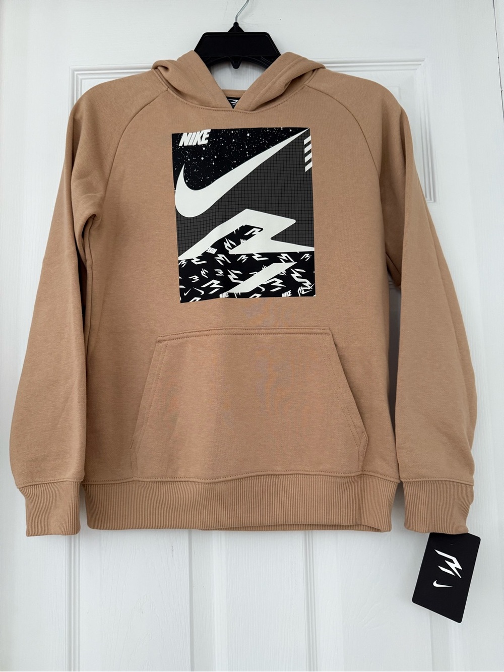 Nike Tan Graphic Swoosh Pullover Hoodie